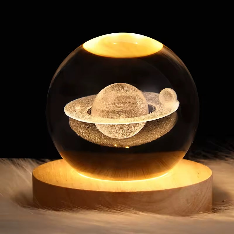 Lámpara de Cristal Saturno - StarGlow®